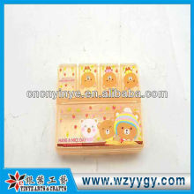 OEM rectangular plastic printed pill box for business trip or travel
